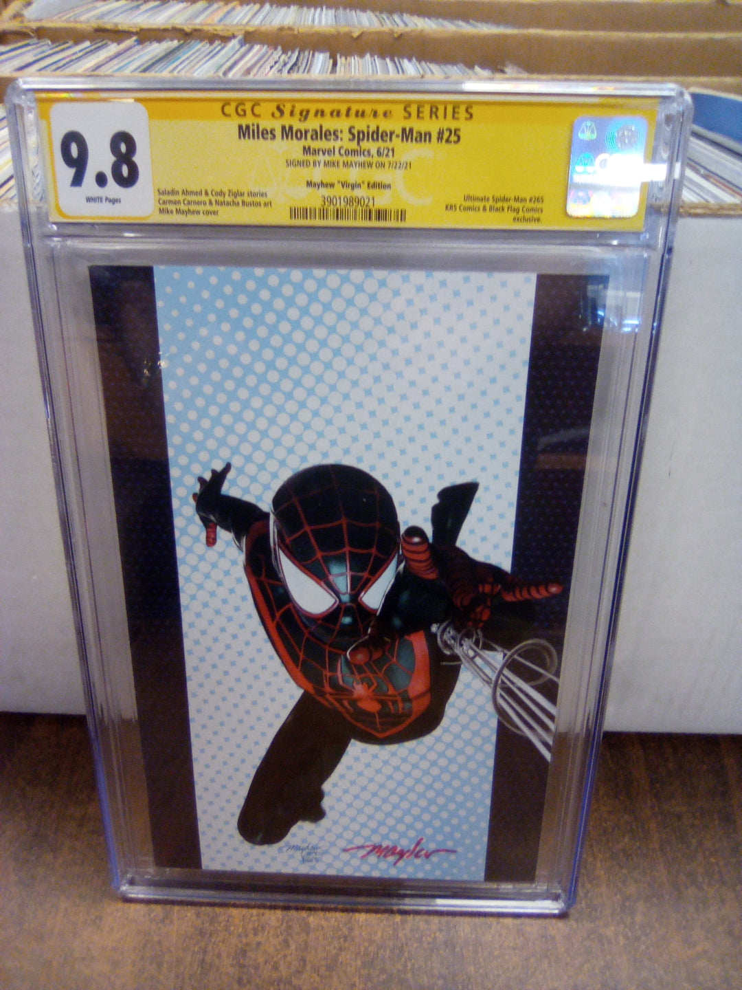 Miles Morales: Spider-Man #25 Mike Mayhew Virgin Variant CGC 9.8 Signed