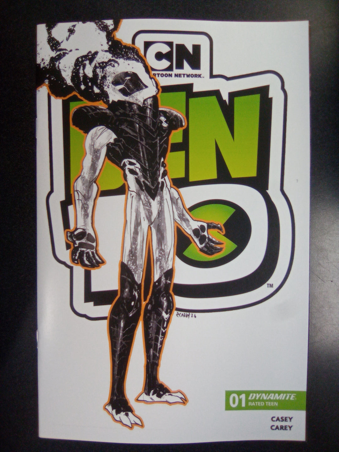 Ben 10 #1 3rd Printing Cover B 1:7 Robert Carey Black & White Variant