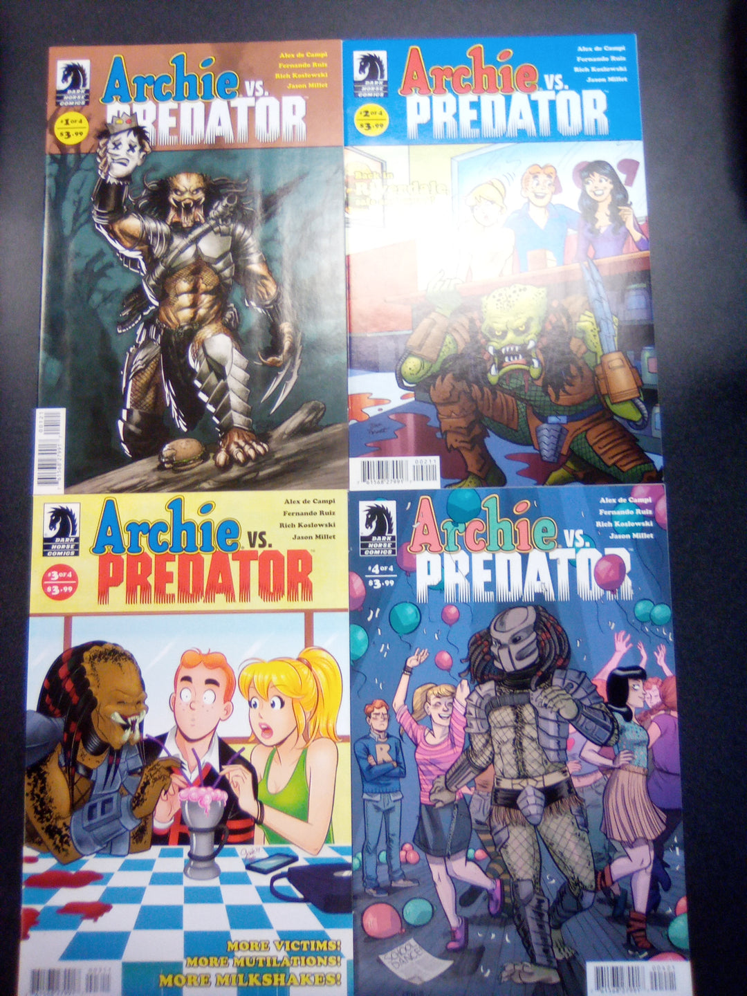 Archie Vs Predator #1 - 4 (2015) Set