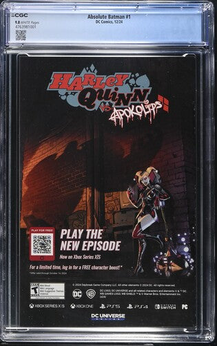 Absolute Batman #1 (2024) Cover A CGC 9.8