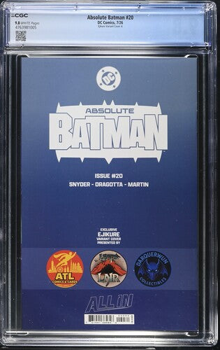 Absolute Batman #20 (2026) Ejikure Variant A CGC 9.8