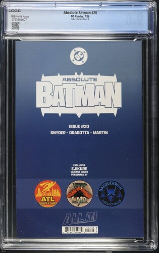 Absolute Batman #20 (2026) Ejikure Variant B CGC 9.8