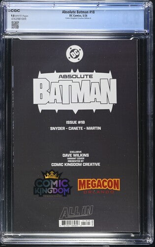 Absolute Batman #18 (2026) Dave Wilkins Variant A CGC 9.8