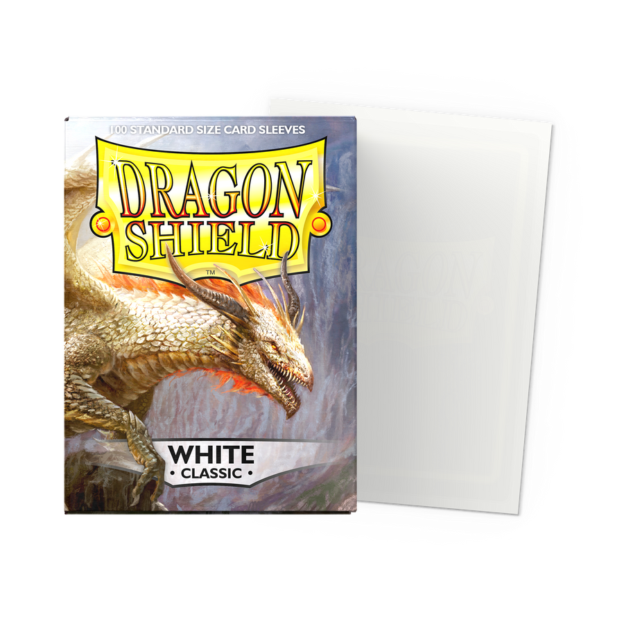 Dragon Shield - White - Classic Sleeves - Standard (100 Sleeves)