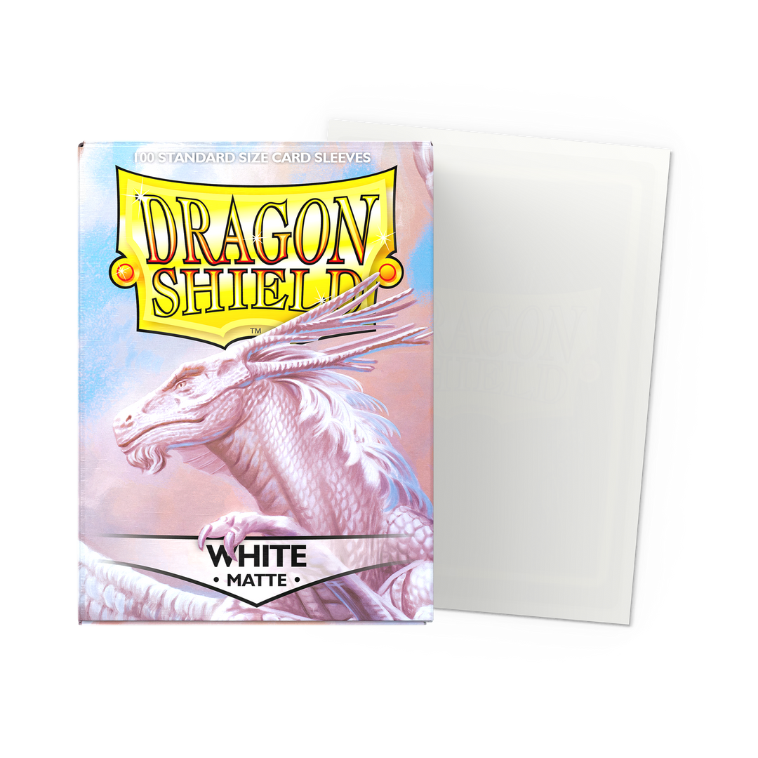 Dragon Shield - White - Matte Sleeves - Standard (100 Sleeves)