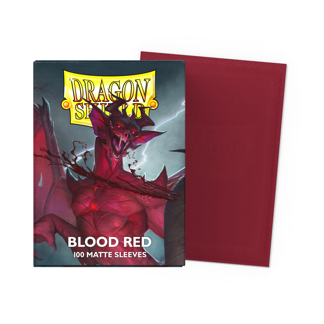 Dragon Shield - Blood Red - Matte Sleeves - Standard (100 Sleeves)