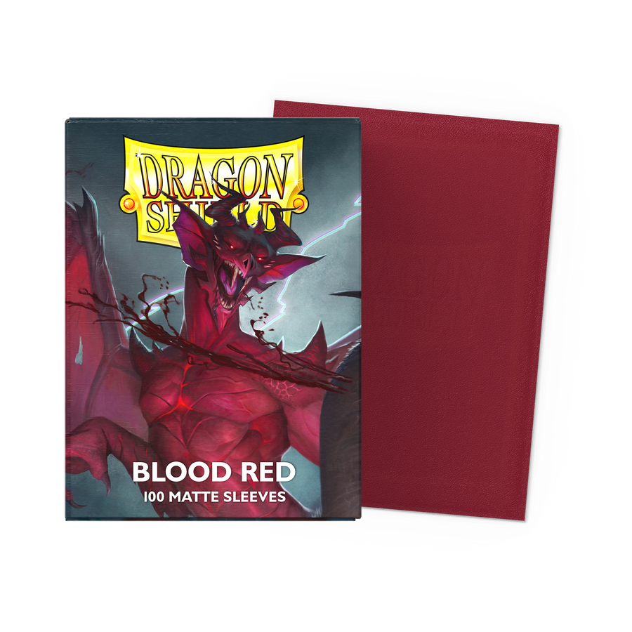 Dragon Shield - Blood Red - Matte Sleeves - Standard (100 Sleeves)