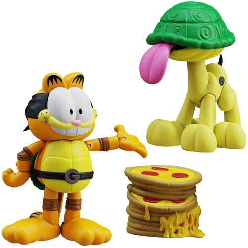 Garfield x Teenage Mutant Ninja Turtles Garfello and Sidekick Odie Action Figure 2-Pack