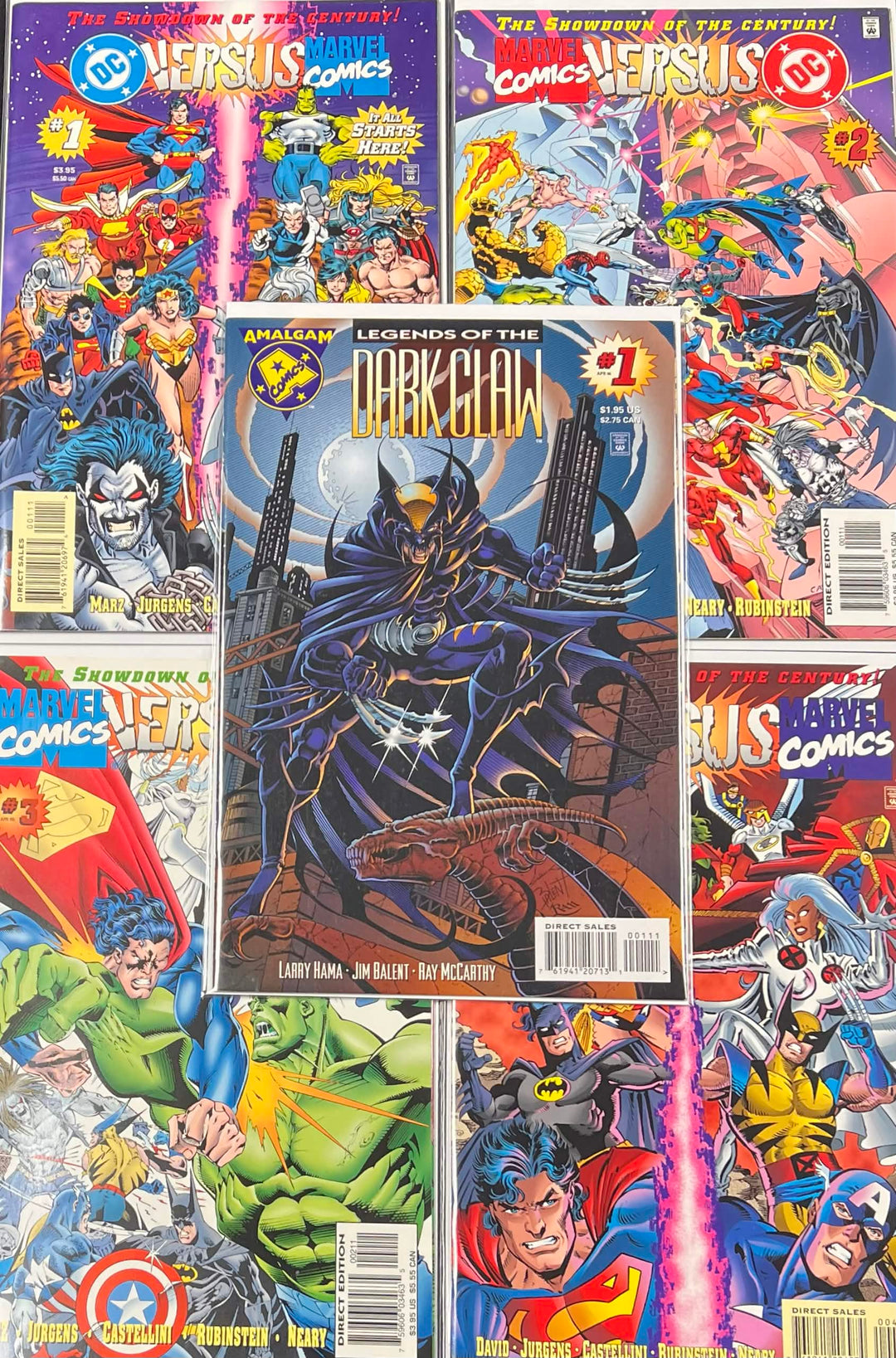 DC Versus Marvel (1996) First Print Cover A 1-4 + Legends of the Dark Claw Issue 1
