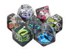 Old School 7 Piece DnD RPG Dice Set: Infused - Dragon Eye - Spectral