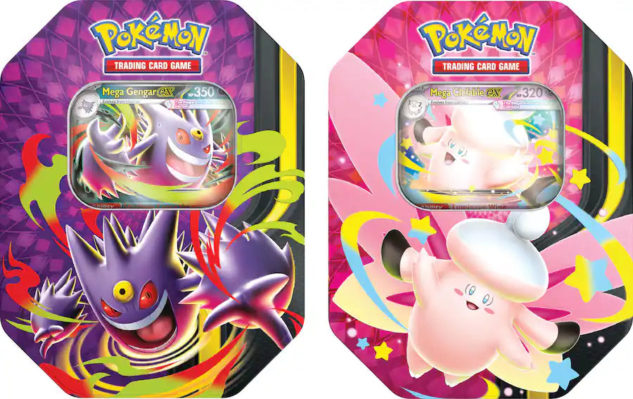 Pokemon TCG: Tin - Mega Moonlit featuring Mega Gengar ex or Mega Clefable