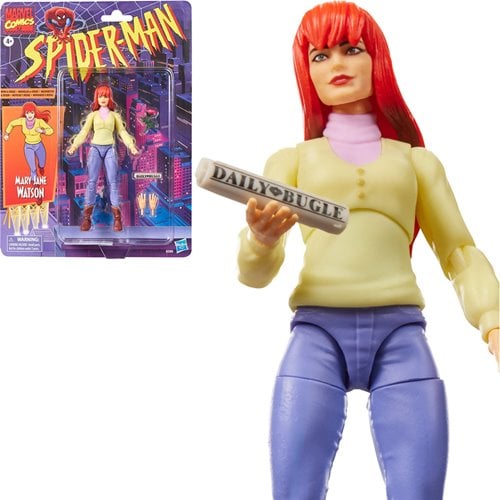 Spider-Man: The Animated Series Marvel Legends Mary Jane Watson Retro Cardback 6-Inch Action Figure