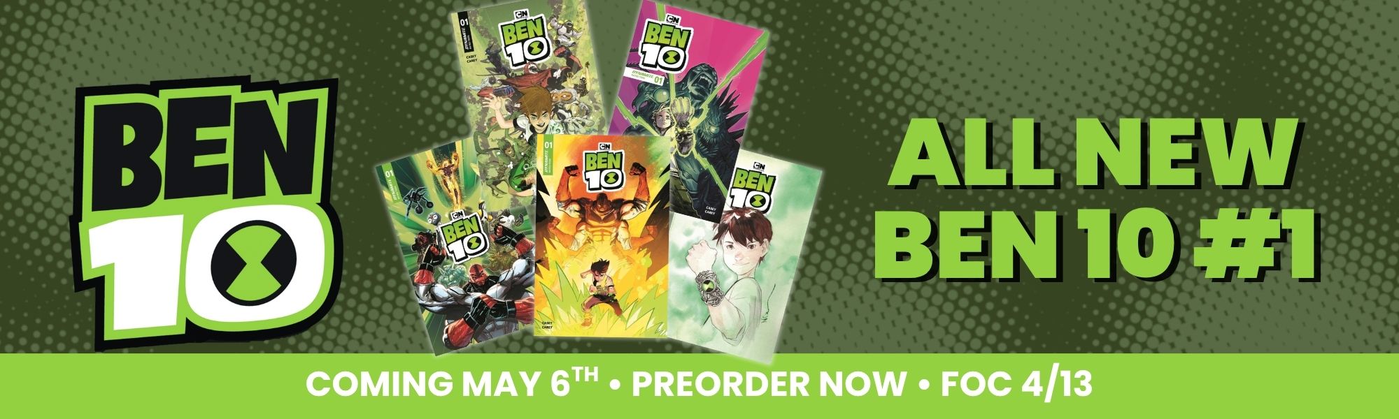 Comics book ben 10 #1 coming to planet comcis in may. Preorder now.