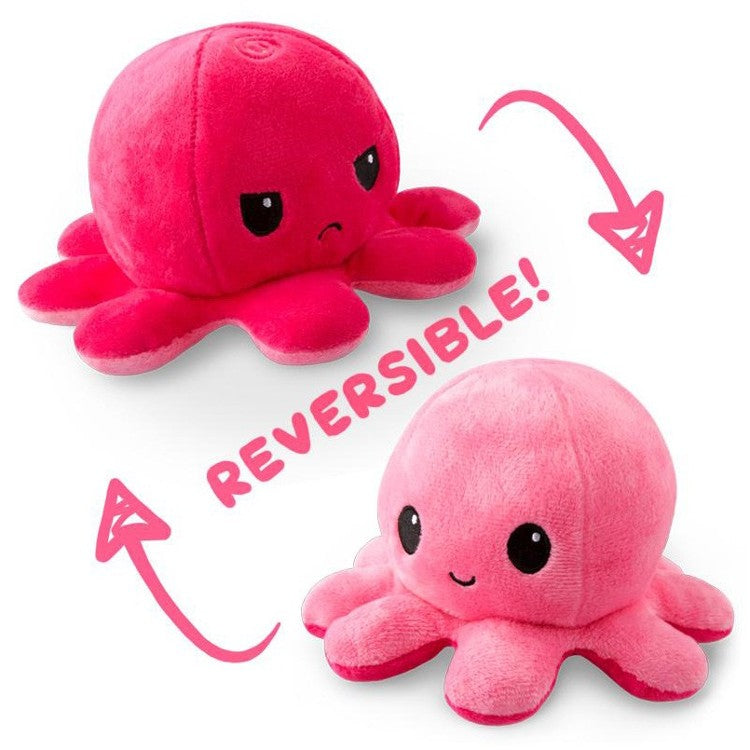 TeeTurtle Reversible Octopus Plushie (Light Pink & Pink)