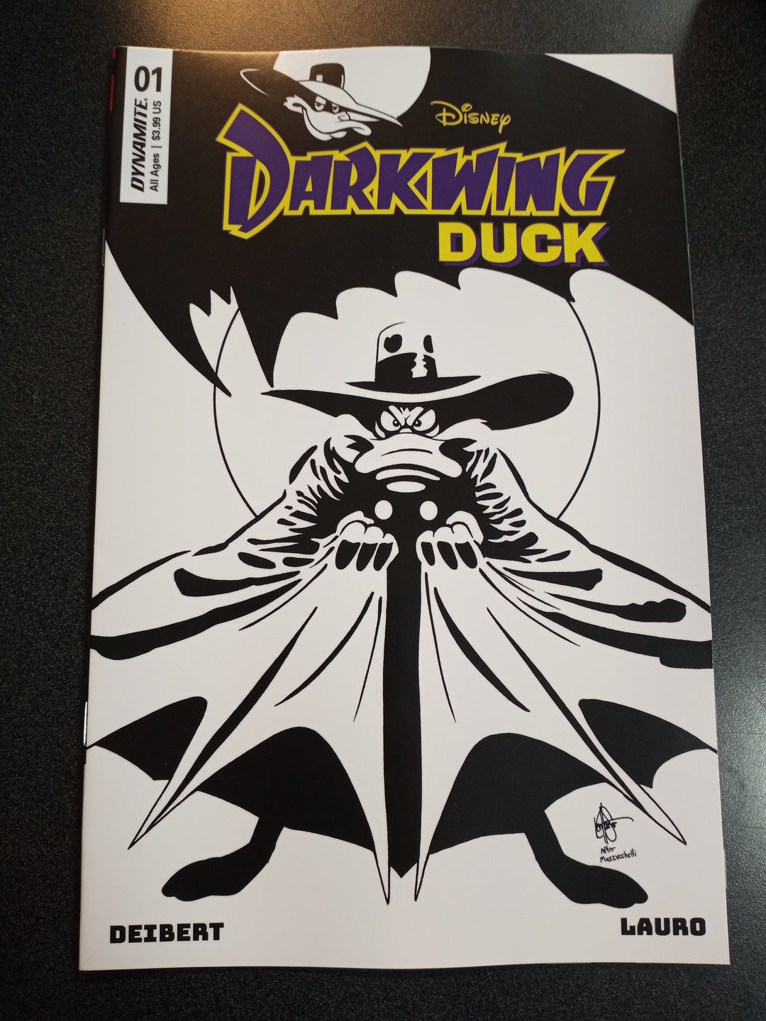 Darkwing Duck #1 Cover Zf 7 Copy Foc Variant Edition Haeser Black & White