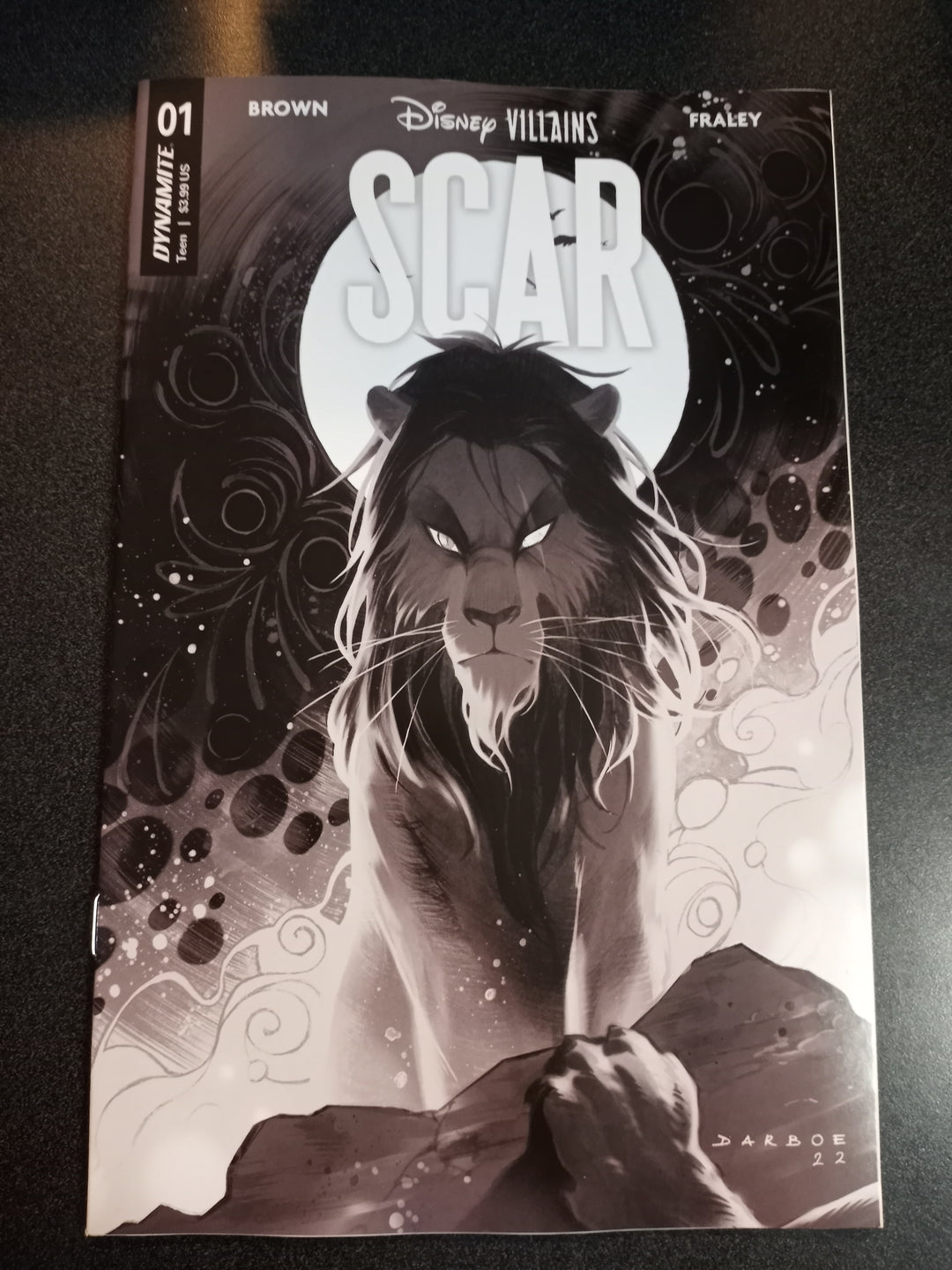 Disney Villains Scar #1 Cover X Foc 7 Karen Darboe Black & White Variant Edition