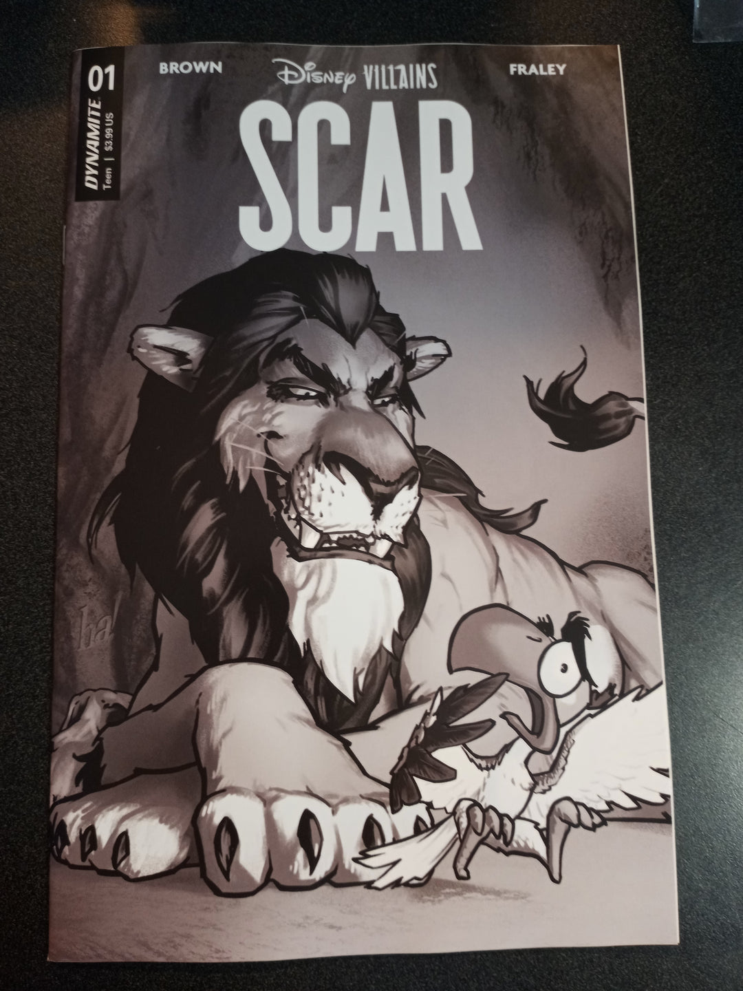 Disney Villains Scar #1 Cover Za Foc 7 Gene Ha Black & White Variant Edition
