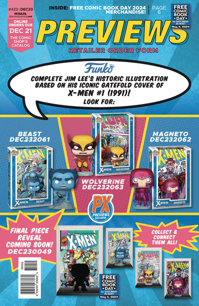 Previews #425 Feb 2024 Retailer Order Form Extras