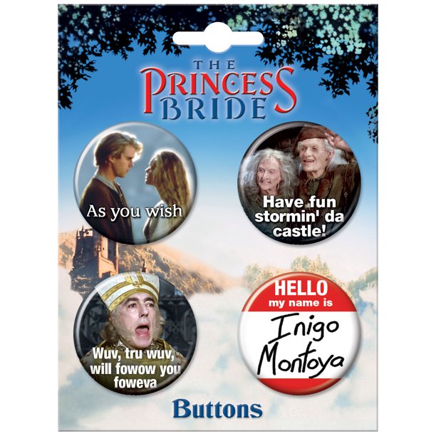 Princess Bride 4 Button Set Quotes