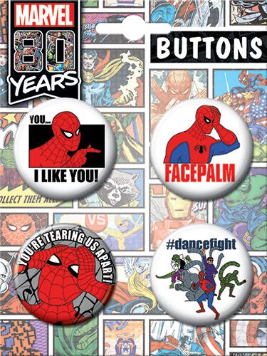 Spider Man Cartoon 4 Button Set