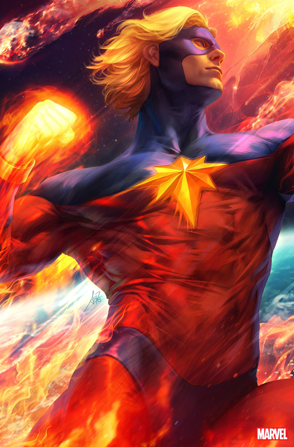 Captain Marvel #34 1:100 Artgerm Virgin Variant virgin cover by Stanley “Artgerm” Lau