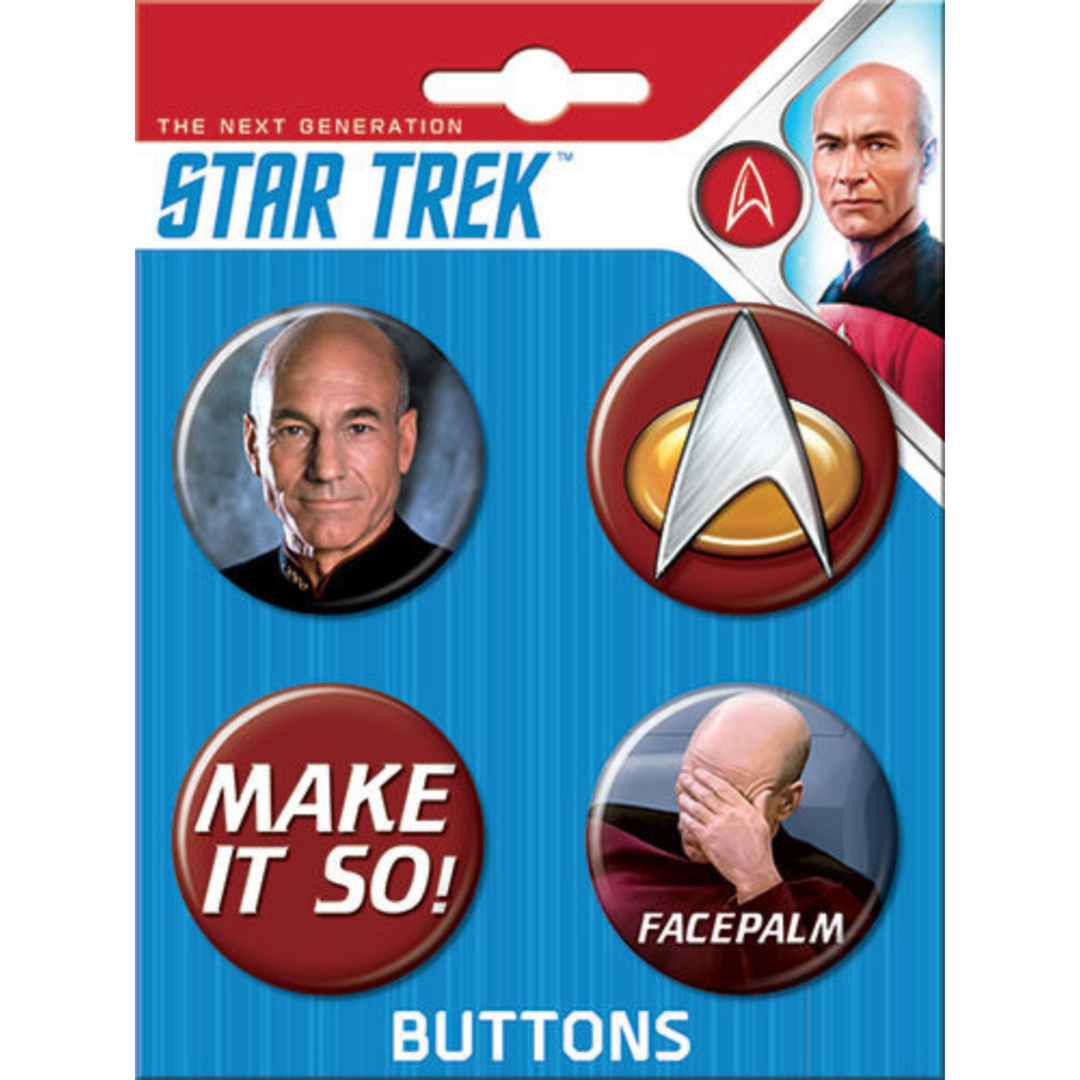 Star Trek Next Gen 4 Button Set